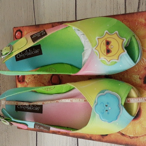 Hot Chocolate Design Chocolaticas Platform Wedge Slingback Sandals PICNIC Sz 8 - Picture 8 of 16